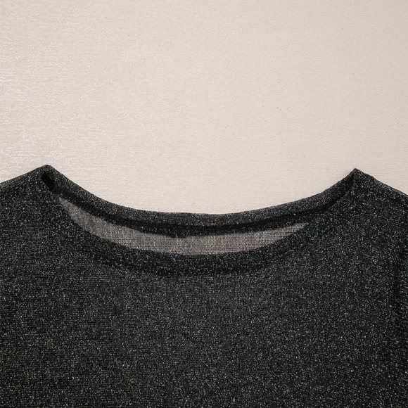 Black Sheer Glitter Top - Picture 4 of 9